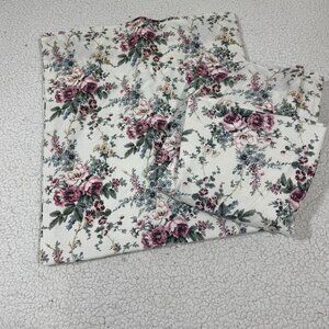 Vintage Curtain Floral Cottage Core 2 Panels - 1 Pair Country Chic Made in USA